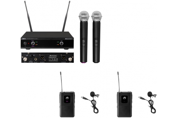 Set UHF-E2 Wireless Mic System + 2x BP + 2x Lavalier Mic