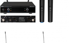 Set wireless de mână Omnitronic Set UHF-E2 Wireless Mic System + 2x BP + 2x Lavalier Microphone 