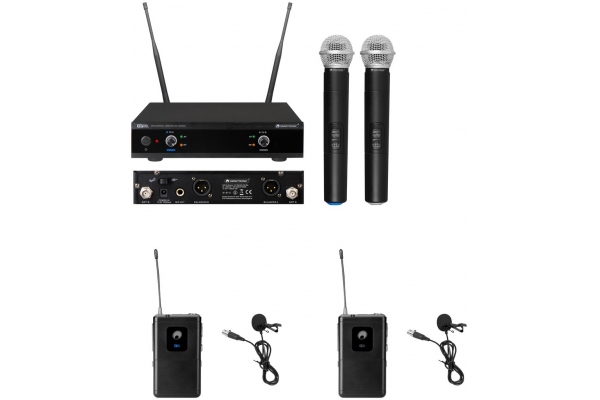 Set UHF-E2 Wireless Mic System + 2x BP + 2x Lavalier Microphone 