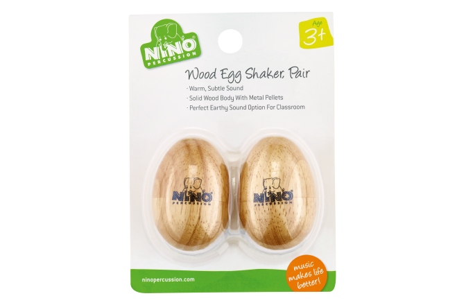 Shakere Nino Percussion Egg Shaker Wood Pair - Small