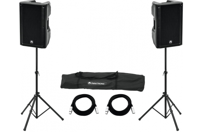 Sistem boxe active Omnitronic Set 2x XKB-212A + Speaker Stand MOVE MK2