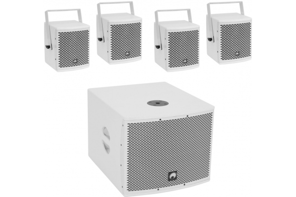 Set MOLLY-12A Subwoofer active + 4x MOLLY-6 Top 8 Ohm, white