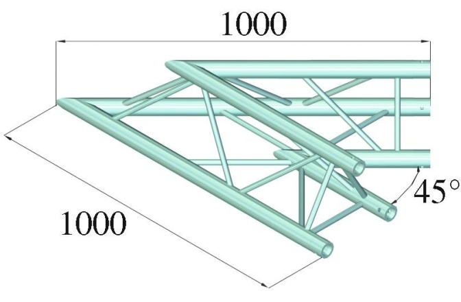 Sistem truss în 3 puncte Alutruss TRILOCK E-GL33 C-19 2-Way Corner 45°