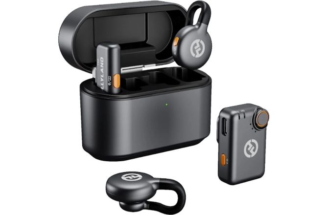 Sistem wireless digital Hollyland LARK M2S Wireless Lavalier Microphone Mini Combo (with Camera RX + USB-C RX, Space Gray)