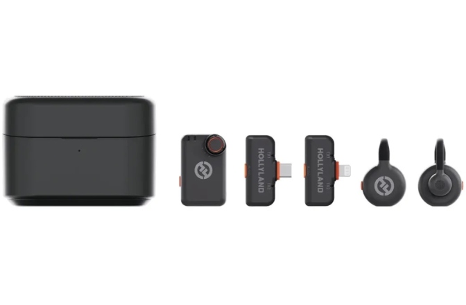 Sistem wireless digital Hollyland LARK M2S Wireless Lavalier Microphone Ultimate Combo Space Gray