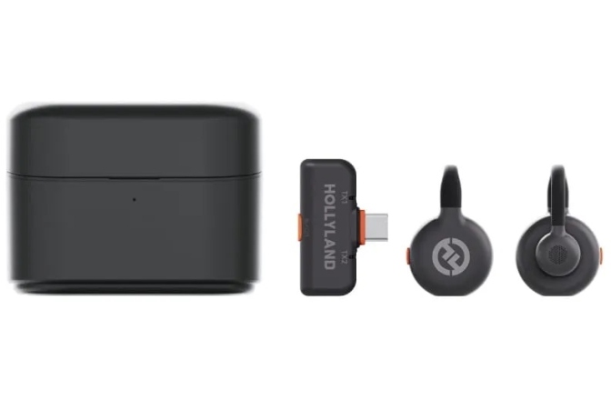 Sistem wireless digital Hollyland LARK M2S Wireless Lavalier Microphone with USB-C Plug (Duo, Space Gray)