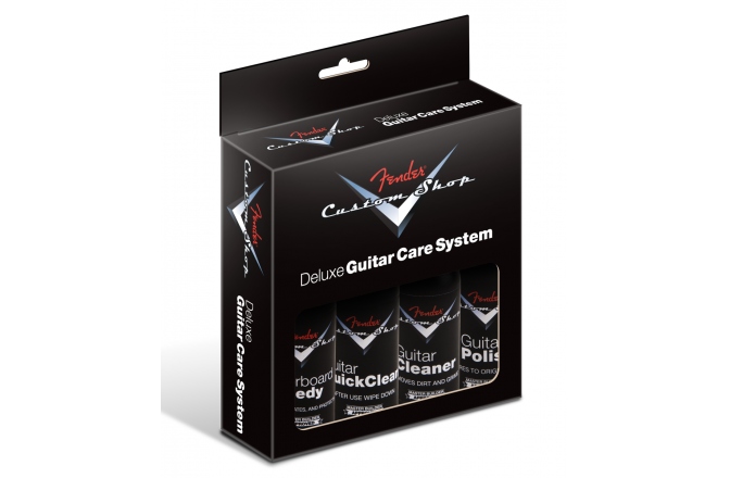 Soluții de Curățare Chitară Fender Custom Shop Deluxe Guitar Care System 4 Pack Black