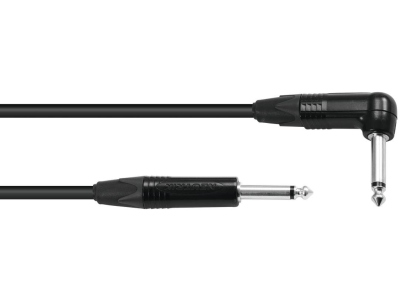 Jack 6.3 mono 1x 90° 3m bk Neutrik