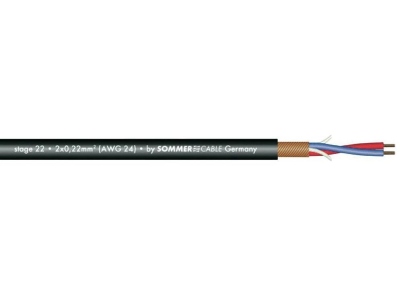 Microphone cable 2x0.22 BK Stage 22