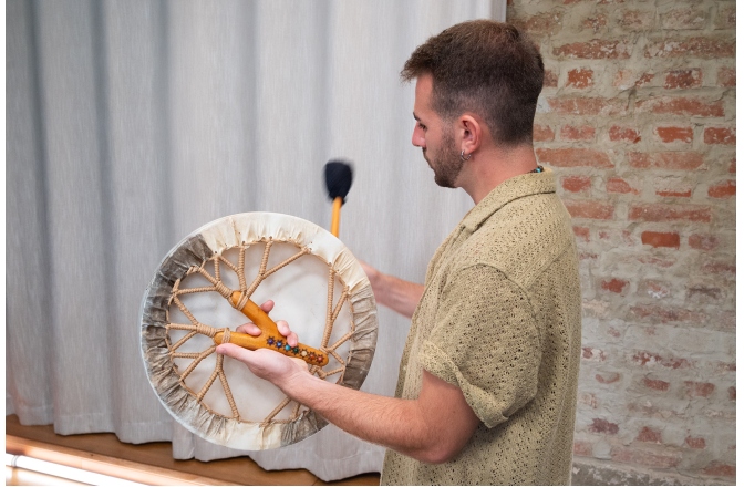 Spirit Drum Meinl Sonic Energy 15.35'' Spirit Drum, Goat Head, 7 Chakra Gemstones