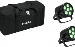 Spot LED cu baterie Eurolite Set 2x AKKU PAR 6 QCL + Soft-Bag