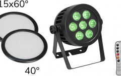 Spot LED Eurolite Set LED IP PAR 7x8W QCL Spot + 2x Diffuser cover (15x60° and 40°)