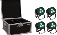 Spoturi LED Eurolite Set 4x LED IP PAR 3x8W QCL Spot + Case