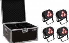 Spoturi LED Eurolite Set 4x LED IP PAR 3x9W SCL Spot + Case