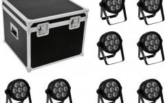 Spoturi LED  Eurolite Set 8x LED 7C-7 Silent Slim Spot + Case