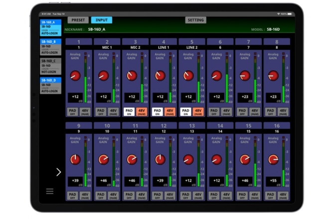 Stagebox Dante Tascam SB-16D