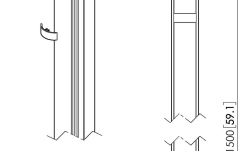 Stalp de legatura Connect-it  Vogels PUC 2415 Pole, 150cm, max.40kg, argintiu