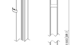 Stalp de legatura Connect-it  Vogels PUC 2415 Pole, 150cm, max.40kg, argintiu