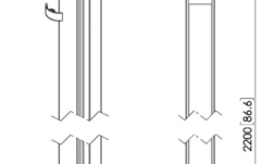 Stalp de legatura Connect-it  Vogels PUC 2422 Pole, 220cm, max.40kg, argintiu