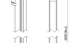 Stalp de legatura Connect-it  Vogels PUC 2422 Pole, 220cm, max.40kg, negru