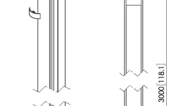 Stalp de legatura Connect-it  Vogels PUC 2430 Pole, 300cm, max.40kg, negru