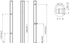 Stalp de legatura Connect-it  Vogels PUC 2715 Pole, 150cm, max.160 kg, negru