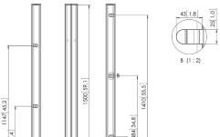 Stalp de legatura Connect-it  Vogels PUC 2715 Pole, 150cm, max.160 kg, negru