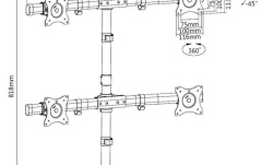 Stand de masa Multibrackets Stand de masa pentru 4 monitoare MB-3347, 15"- 27"