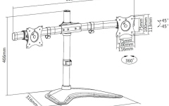 Stand pentru monitoare de studio Multibrackets Stand pentru 2 monitoare MB-3330 15"-27" 