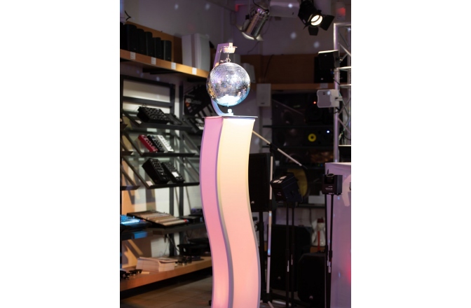Stativ pentu lumini Eurolite  Suport cu motor pentru globuri cu oglindă până la 30 cm alb