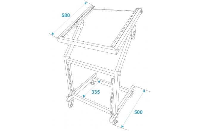 Stativ rack Omnitronic Rack Stand 12U/10U adjustable on Wheels