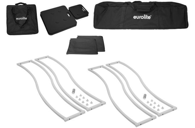 Stative de lumini pentru DJ Eurolite 2x Stage Stand 150cm curved incl. Cover and Bag, black