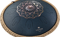 Steel Tongue Drum Meinl Sonic Energy Octave Steel Tongue Drum, Navy Blue, Engraved floral design, D Amara, 9 Notes, 16" / 40 cm