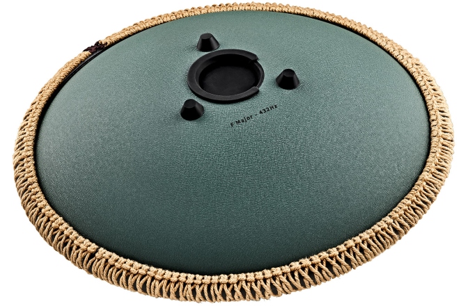 Steel Tongue Fa Major Meinl Sonic Energy 16'' Octave Steel Tongue Drum, F Major, 9 Notes, 432 Hz, Dark Green, Engraved floral design
