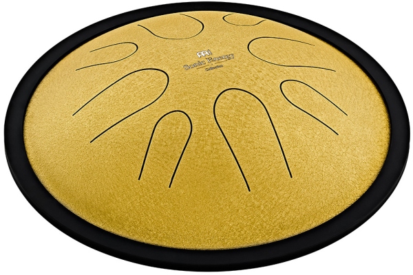 Sonic Energy 10'' Compact Steel Tongue Drum, D Minor, 8 Notes, 432 Hz, Gold