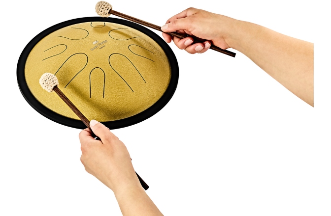 Steel Tongue RE minor Meinl Sonic Energy 10'' Compact Steel Tongue Drum, D Minor, 8 Notes, 432 Hz, Gold