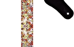 Strap de Ukulele Ortega Nylon Ukulele Strap with Suede - 37mm ''Voodoo Puppet''
