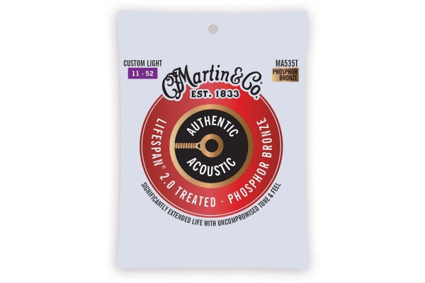 Martin Guitars MA535T Custom Light (11-52) AA Treated Phosphor Bronze 92/8 Acoustic