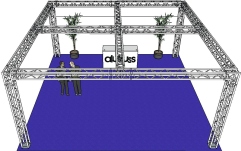 Structura metalica integrala Alutruss Truss set QUADLOCK 6082 square 7.71x7.71x3.5m (WxDxH)