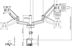Suport 2 monitoare BlackMount  Gas Spring Dual Arm MNT16-2 17"-32"