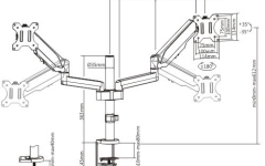 Suport 2 monitoare BlackMount  Gas Spring Dual Arm MNT16-2 17"-32"