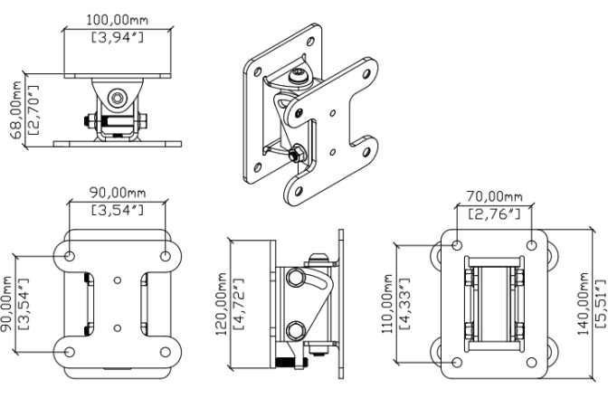 Suport de perete Optimal Audio WB2-B