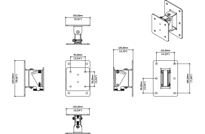 Suport de perete Optimal Audio WB3-B