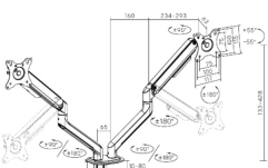 Suport monitor BlackMount  Spring Double Arm LDT63-C024 17"-32"