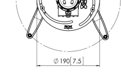 Suport tavan videoproiector  Vogels PPC1500, max. 20 kg, argintiu