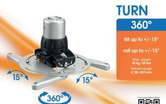 Suport tavan videoproiector  Vogels PPC1500, max. 20 kg, argintiu