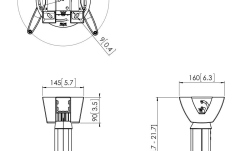 Suport tavan videoproiector Vogels PPC1540, reglabil, max.20 kg, alb