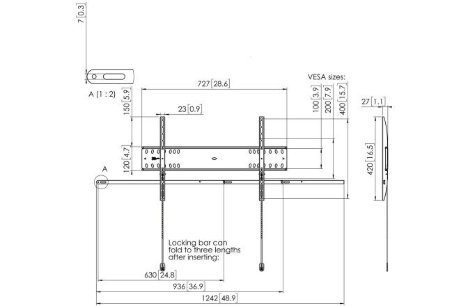Suport TV de perete fix Vogels  PFW4700, 55"-80" max.75kg eligibil PNRAS/PNRR