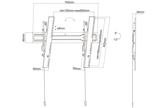 Suport TV de perete Super Slim Multibrackets MB-5549 40"- 75" max. 35 Kg