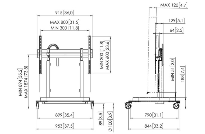Suport TV motorizat Vogels RISE 5205, 65"-86", max 120 kg, 50 mm/s, Negru, eligibil cu PNRAS/PNRR